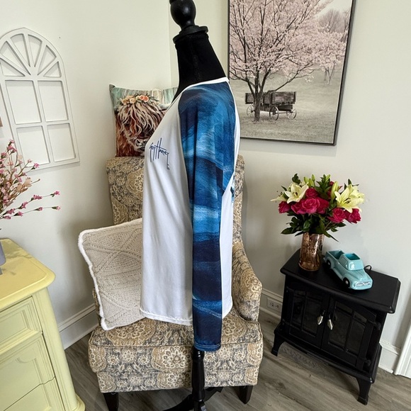 Guy Harvey White and Blue Rash Guard - Picture 6 of 7